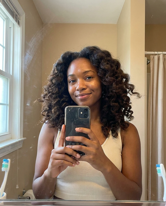 Curled hair after sleeping in Treat Hours curling rods